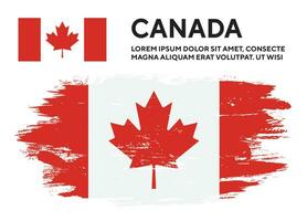 Grunge texture Canadian colorful flag design vector