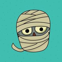 Spooky Mummy Hallowen Mask vector