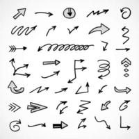 Vector set of hand drawn arrows, elements for presentation