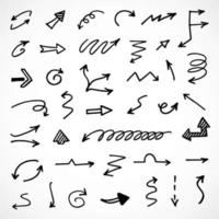 Vector set of hand drawn arrows, elements for presentation