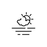 amanecer, atardecer, sol línea punteada icono vector ilustración logotipo plantilla. adecuado para muchos propósitos.