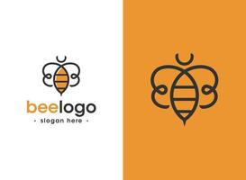 logo de abeja de miel vector