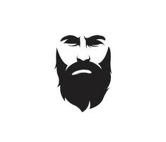 logotipo de barba mínima vector