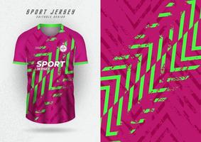 Background mockup for sports team jerseys, jerseys, and running jerseys. Pink background with reflective green stripes. vector