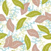 geometric seamless pattern floral with leaves vector