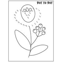 Flower connect the dots Dot to Dot activities vector