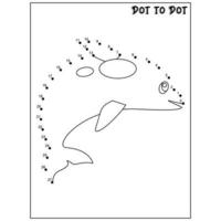 Dolphin connect the dots Dot to Dot activities vector