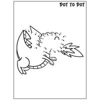 Dragon connect the dots Dot to Dot activities vector