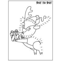 Christmas connect the dots Dot to Dot activities vector