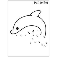 Dolphin connect the dots Dot to Dot activities vector