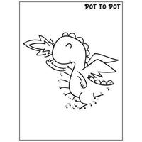 Dragon connect the dots Dot to Dot activities vector