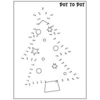 Christmas connect the dots Dot to Dot activities vector