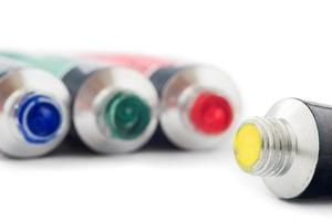 Colors of tempera tubes photo