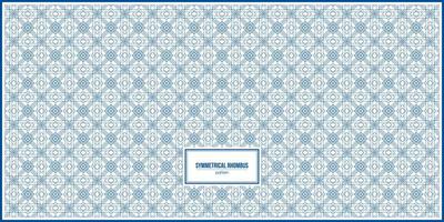 symmetrical blue rhombus shape pattern design vector