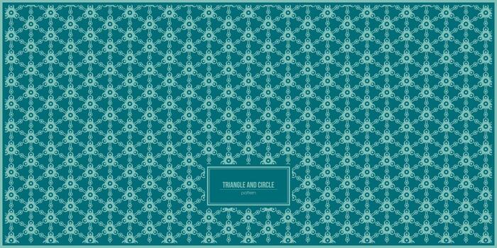 triangle and circle shape pattern with turquoise background vector