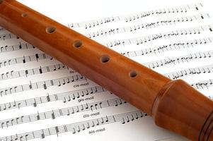 wooden flute and tone photo