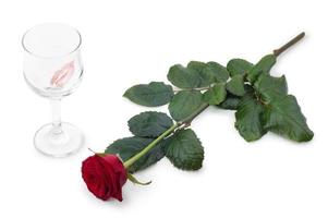 Glasses of wine and roses photo