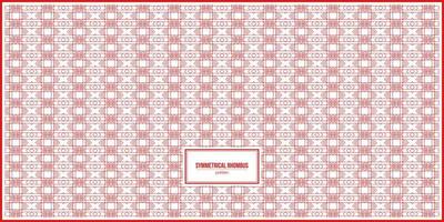 symmetrical red rhombus shape pattern design vector