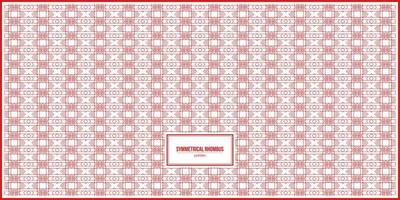 symmetrical red rhombus shape pattern design vector