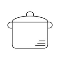 Saucepan with lid line icon isolated vector illustration