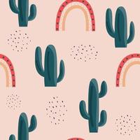 cactus y arcoiris vector