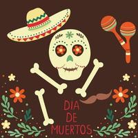 cartel del dia de los muertos vector