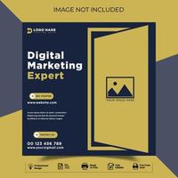 Digital marketing expert and corporate social media post template vector