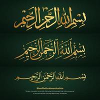 bismillah calligraphy with different styles vector