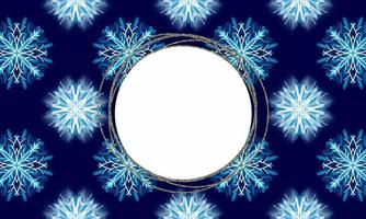 Winter background frame with the image of blue snowflakes with stylized texture effect Shape for text vector