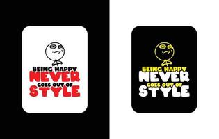 Creative typography sticker t-shirt design premium vector template