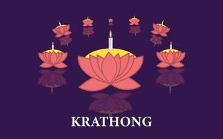 Loy Krathong Siamese festival vector