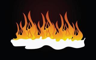 Fire flames on black background Pro Vector