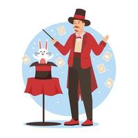 Magician Performs With Rabbit vector