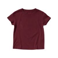 Blank Maroon T-shirt Crew Neck Short Sleeve for Kids png