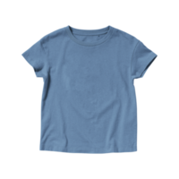 leeres stahlblaues T-Shirt mit Rundhalsausschnitt und kurzen Ärmeln für Kinder png