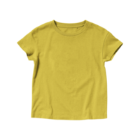 Blank Yellow T-shirt Crew Neck Short Sleeve for Kids png