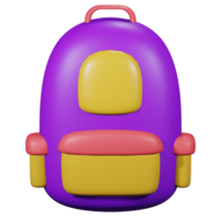 sac d'école icône 3d png