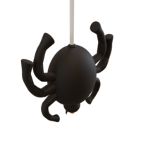 3d spider hanging using a web, for halloween party decoration png