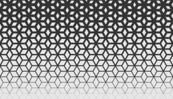 Monochrome geometric seamless pattern with cubes and gradient. Repeating texture for wallpaper, textile, fabric, web site backdrop, background. Vector template