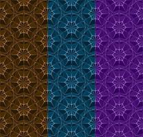 Set of vector colorful dark seamless patterns with thin lines. Geometric polygonal texture with triangles. Vector template for background, wallpaper, web and print design.