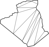 triangles de mosaïque style de carte de l'algérie. png
