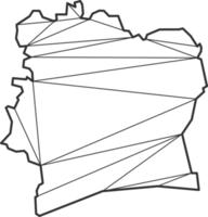 Mosaic triangles map style of Cote d'Ivoire. png