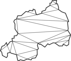 triangles de mosaïque style de carte du rwanda. png