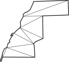 triangles de mosaïque style de carte du sahara occidental. png