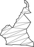 triangles de mosaïque style de carte du cameroun. png