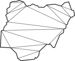 mozaïek- driehoeken kaart stijl van nigeria. png