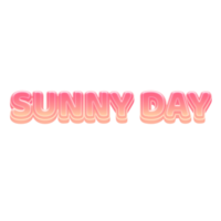 día soleado lindo texto 3d color pastel png