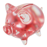 avalanche avax glassparschwein mit abnehmenden stapeln von kryptomünzen. einsparung von inflation, finanzkrise und geldverlustkonzept 3d-illustration png