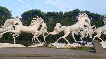 Semarang, Indonesia, 2022. Icon of a horse statue located in the center of the region video