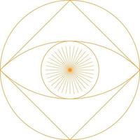 Abstract Sacred Geometry Shape Design Elements. Monoline Mystical Vector Design.